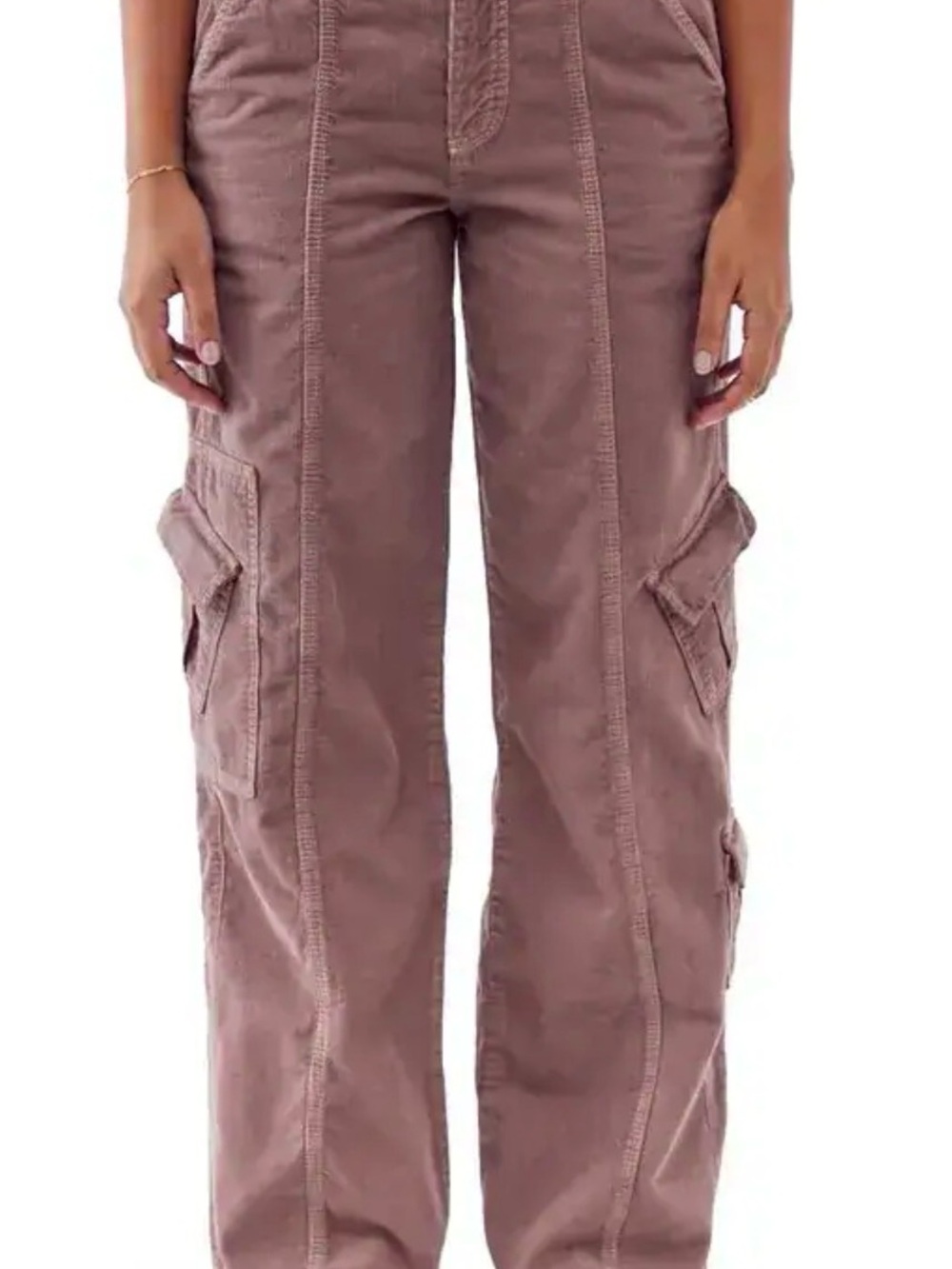 PACSUN low rise Y2K Cargo Pants in Mauve